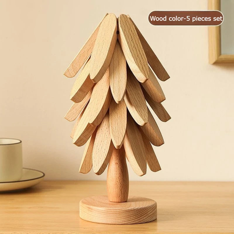 Elegant Tree-shaped Wooden Trivets
