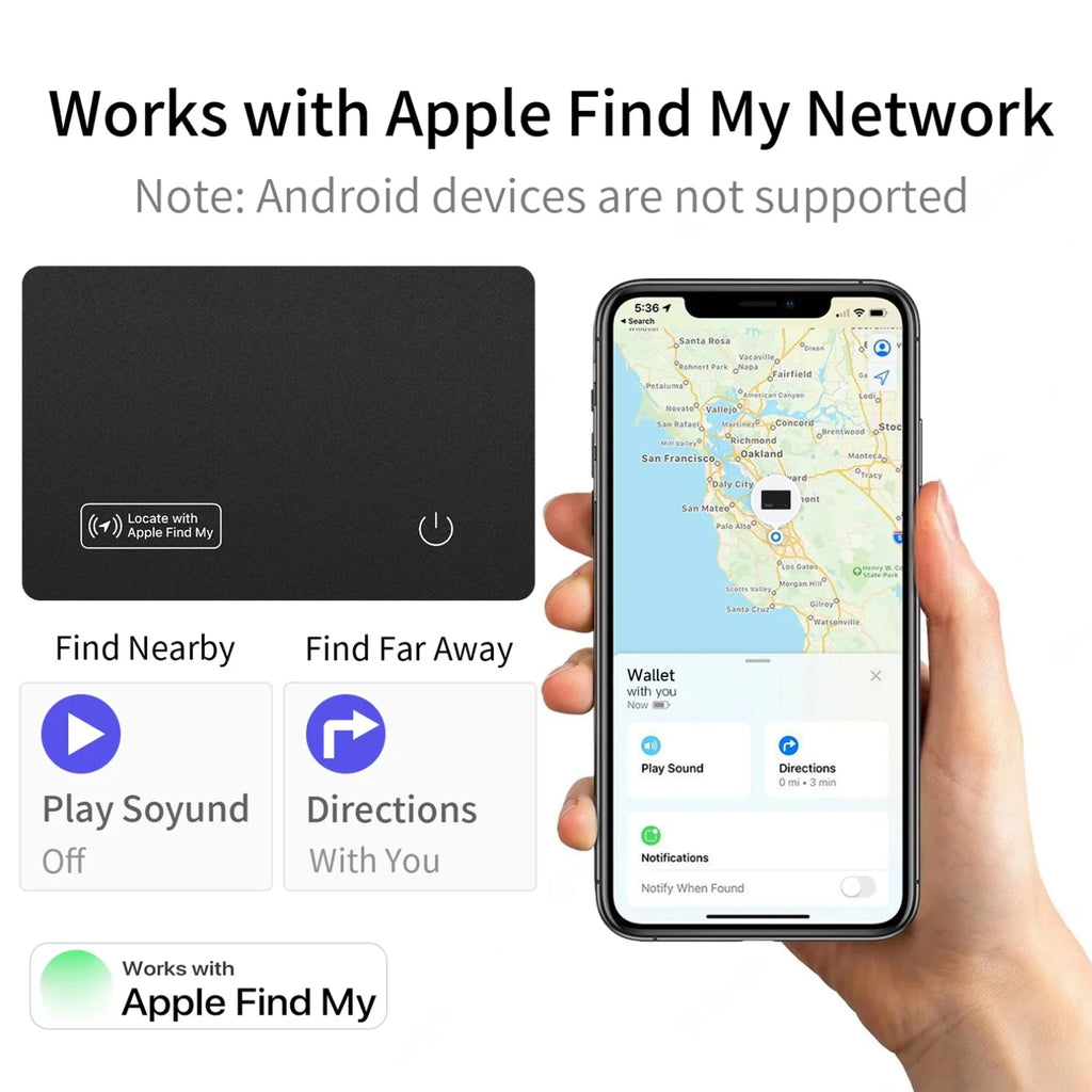 Smart Tracker Card for Apple Find My iPhone