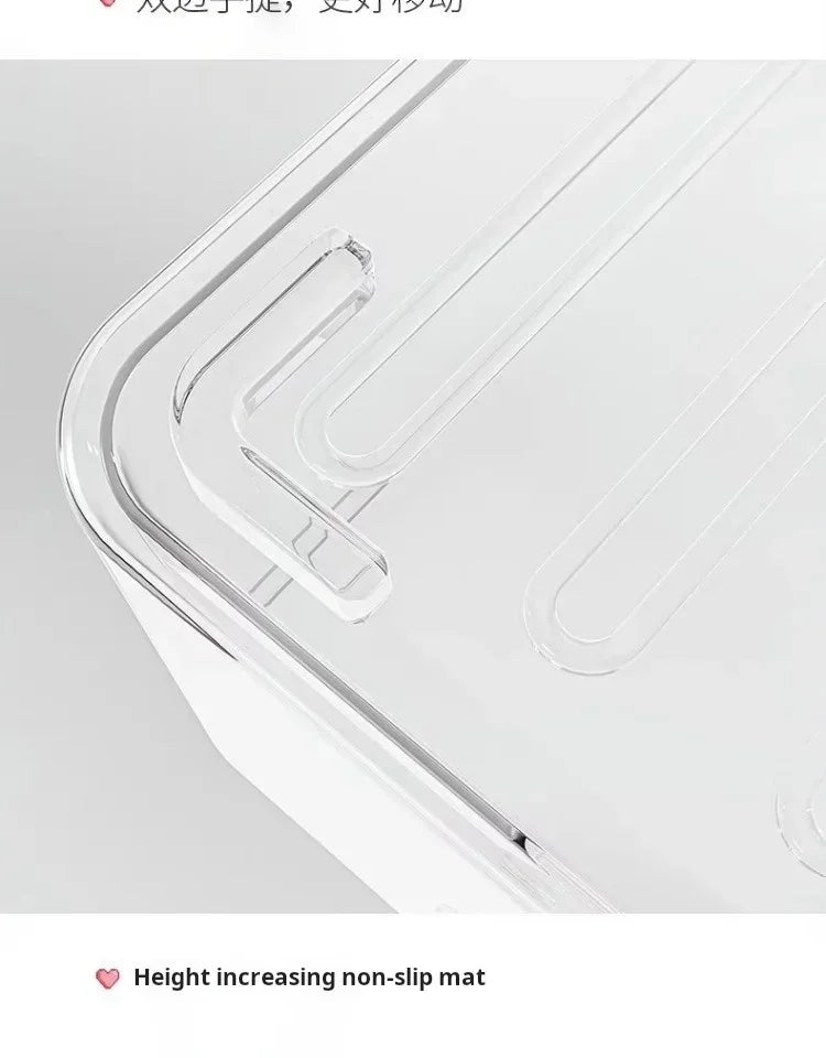 Desktop Storage Box Plastic Acrylic Shelf Storage Basket Transparent Waterproof High Aesthetic Value Stackable Box Organizer Box