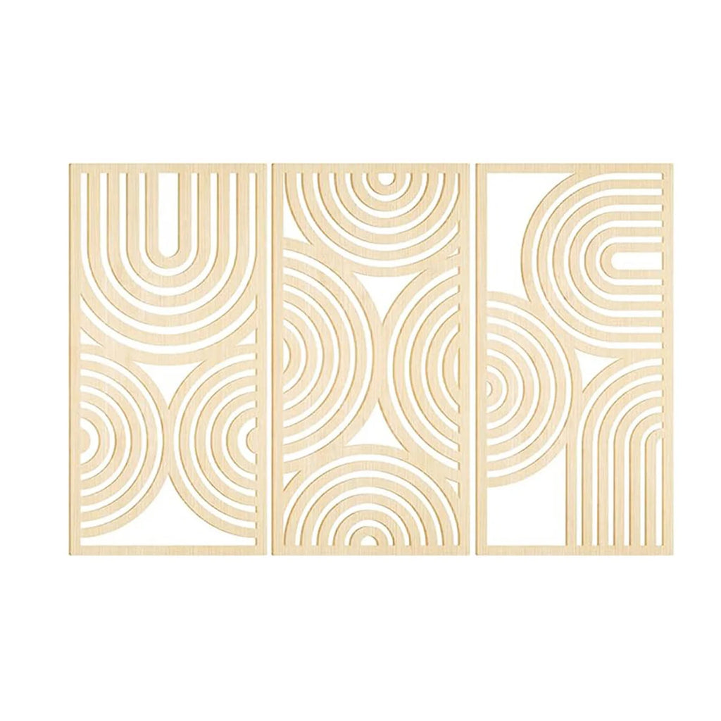 Large Wooden Geometry Wall Art Deco - 3pc