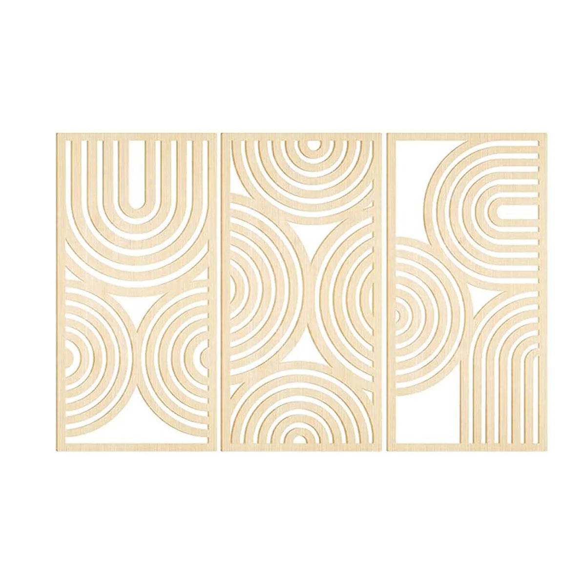 Large Wooden Geometry Wall Art Deco - 3pc