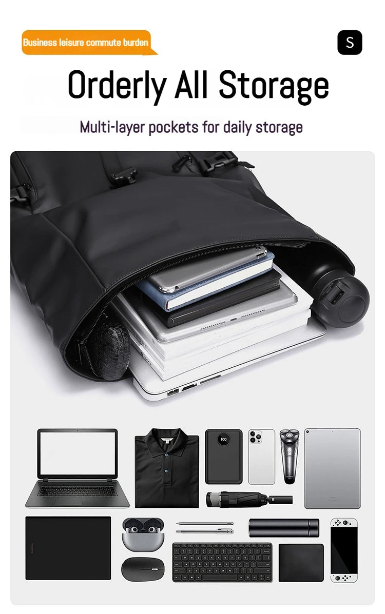 Minimalist Roll Top Travel Backpack