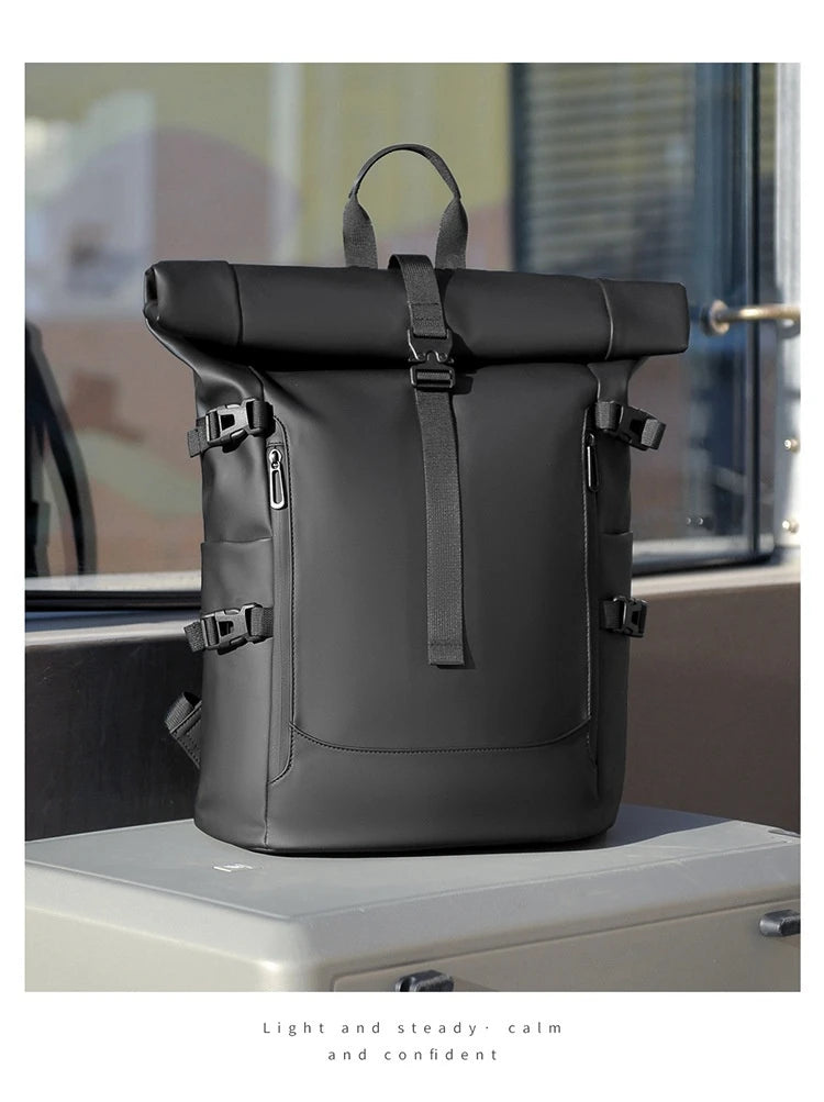 Minimalist Roll Top Travel Backpack