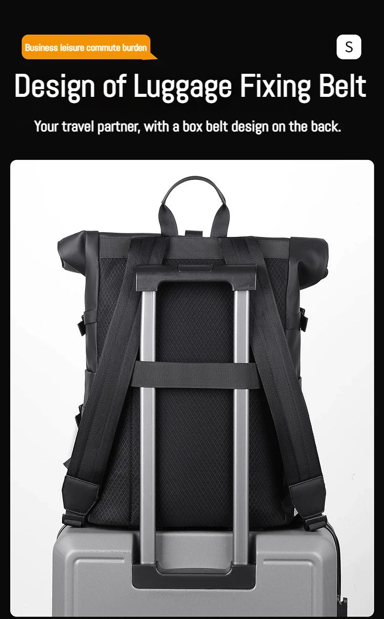Minimalist Roll Top Travel Backpack