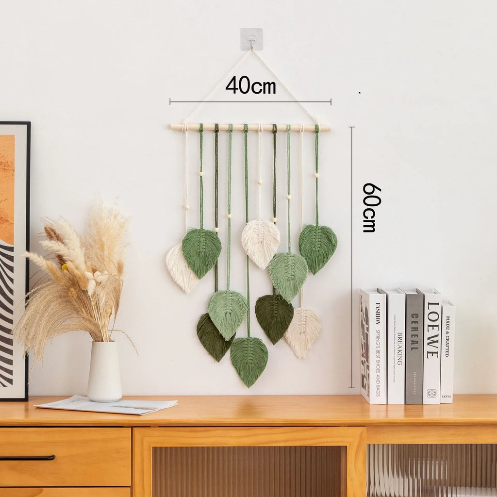 Handmade Hanging Woven Macramé Leaf