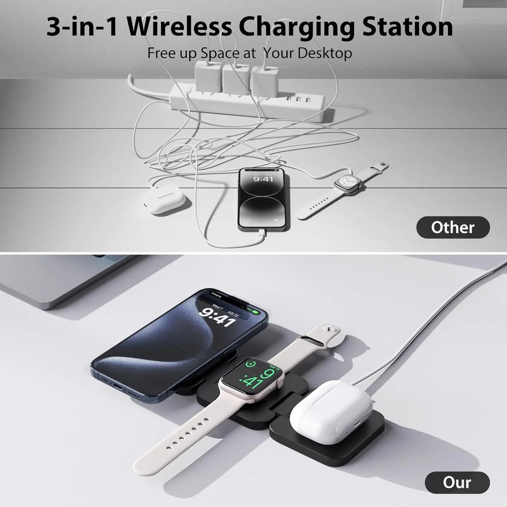 3 in 1 MagSafe Foldable Fast Charging Station