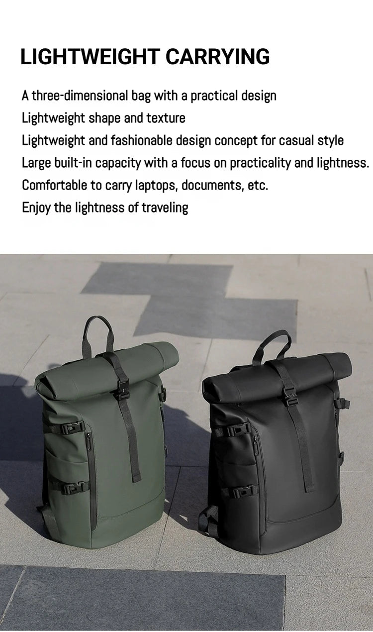 Minimalist Roll Top Travel Backpack