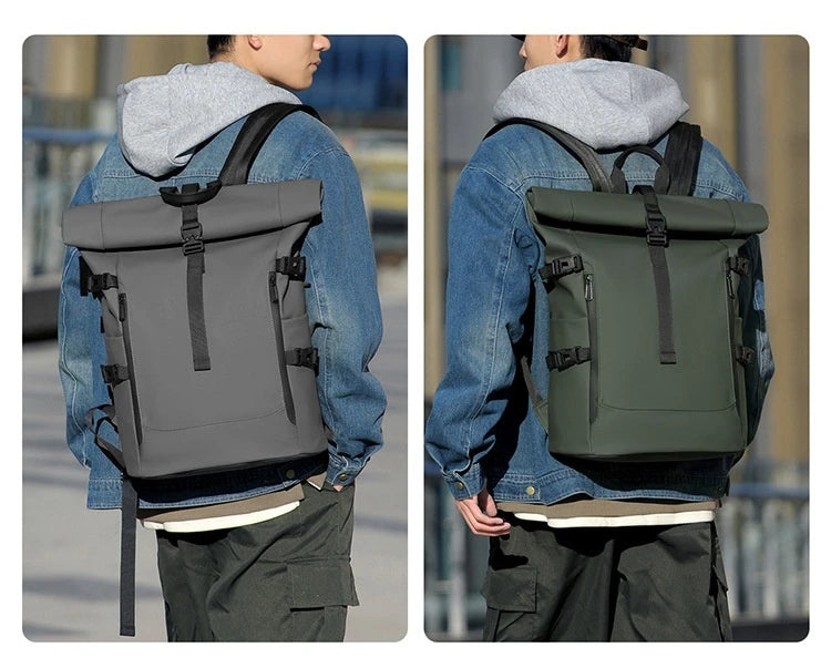 Minimalist Roll Top Travel Backpack