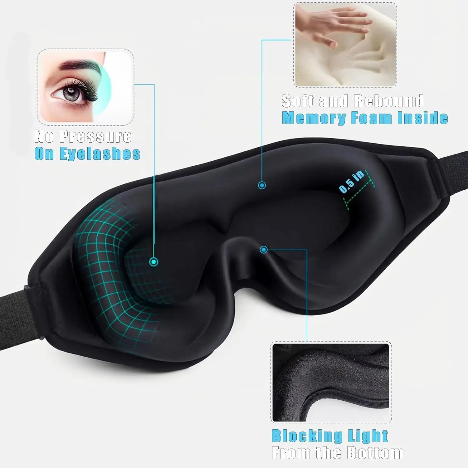 Cushion Sleeping Eye Mask + Noise Cancelling Earplugs