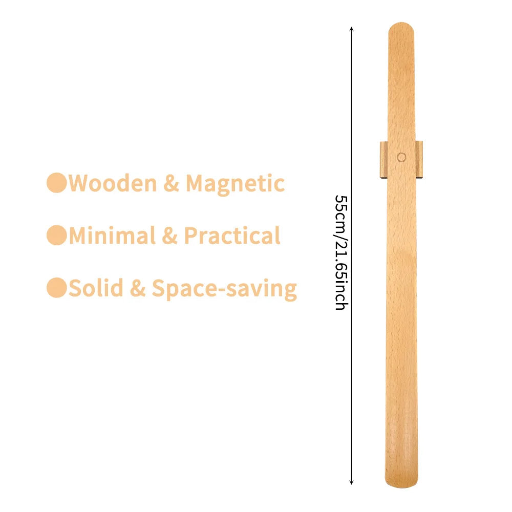 Premium Magnetic Wooden Long Handle Shoehorn