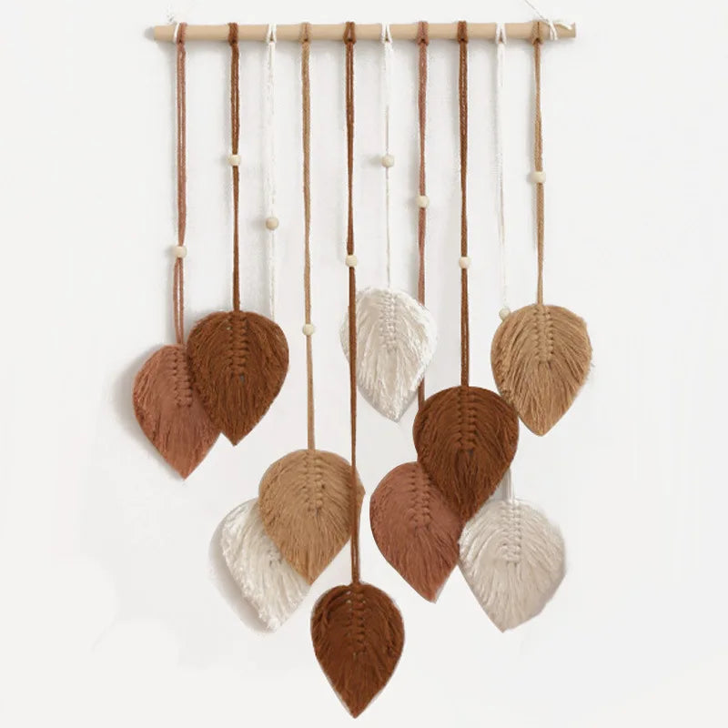 Handmade Hanging Woven Macramé Leaf