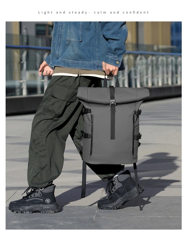 Minimalist Roll Top Travel Backpack