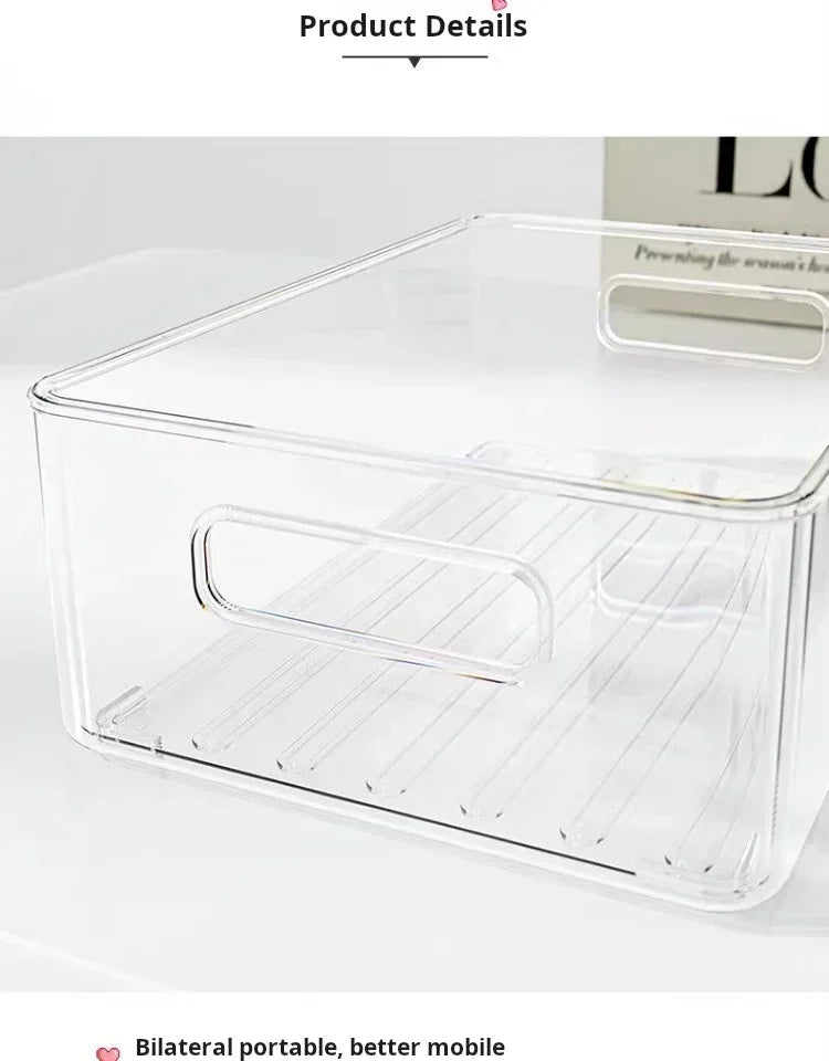 Desktop Storage Box Plastic Acrylic Shelf Storage Basket Transparent Waterproof High Aesthetic Value Stackable Box Organizer Box