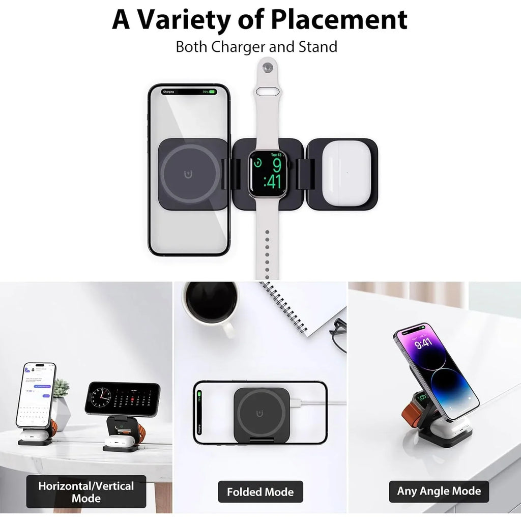 3 in 1 MagSafe Foldable Fast Charging Station