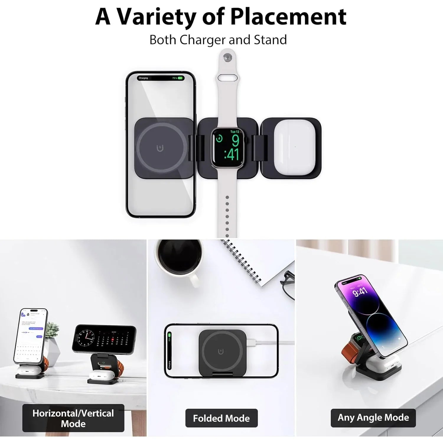 3 in 1 MagSafe Foldable Fast Charging Station