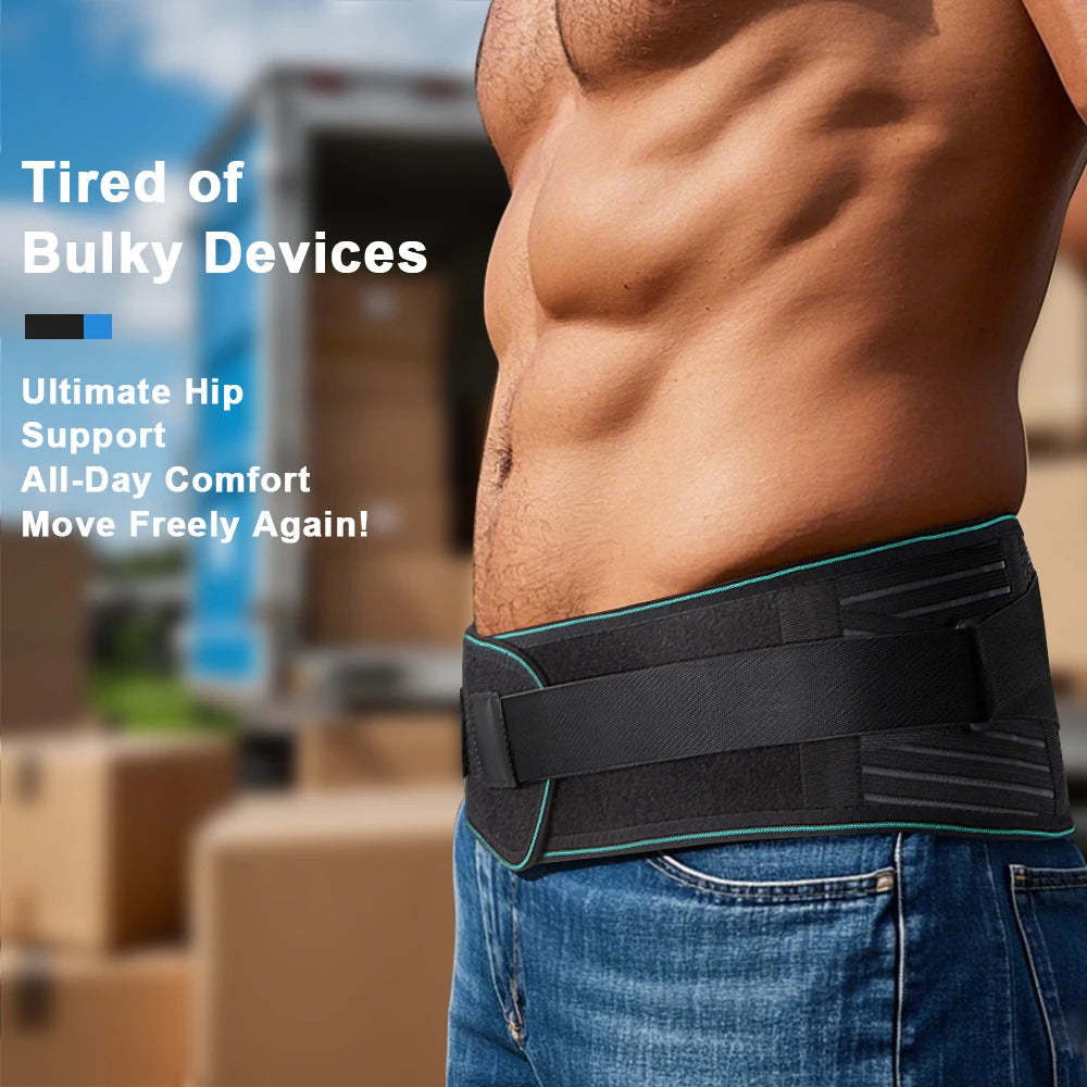 1PCS Lower Back Brace for Pain Relief – Adjustable Lumbar Support Belt for Sciatica- Breathable & Stabilizing with 4 Steel Stays