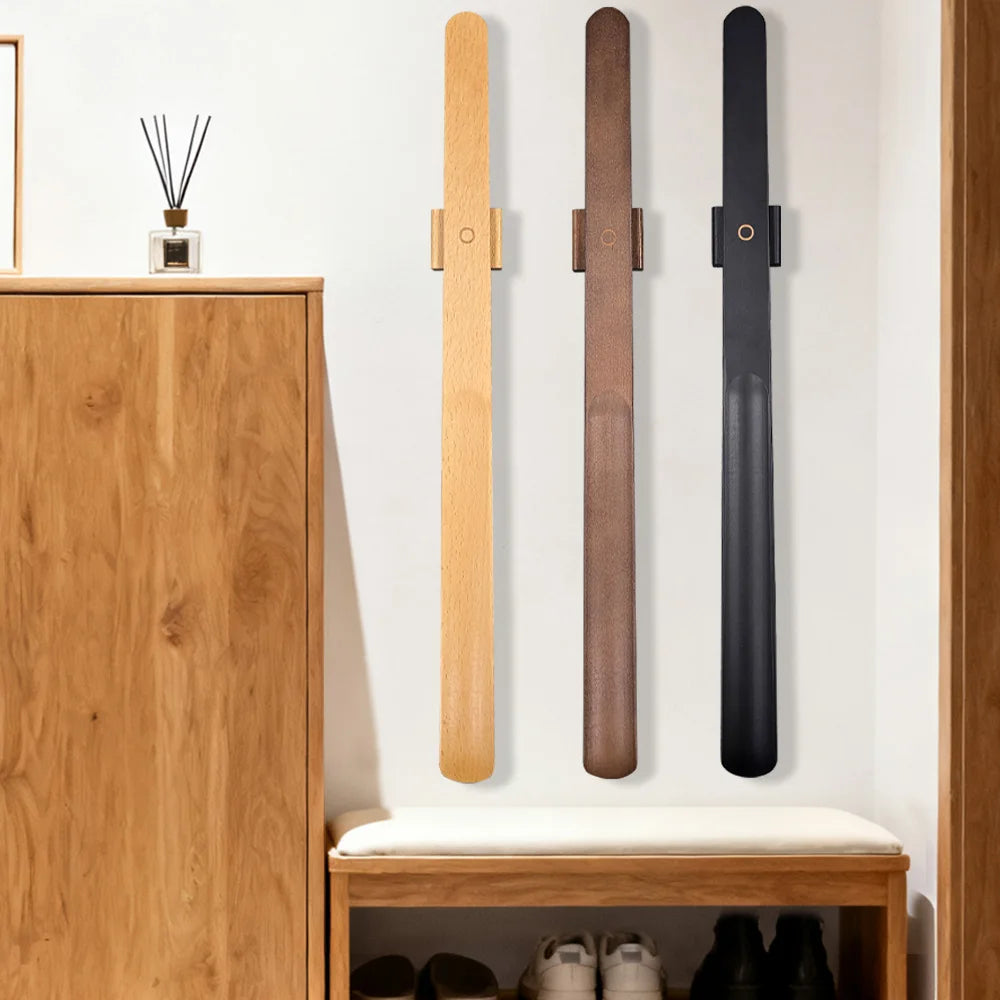 Premium Magnetic Wooden Long Handle Shoehorn