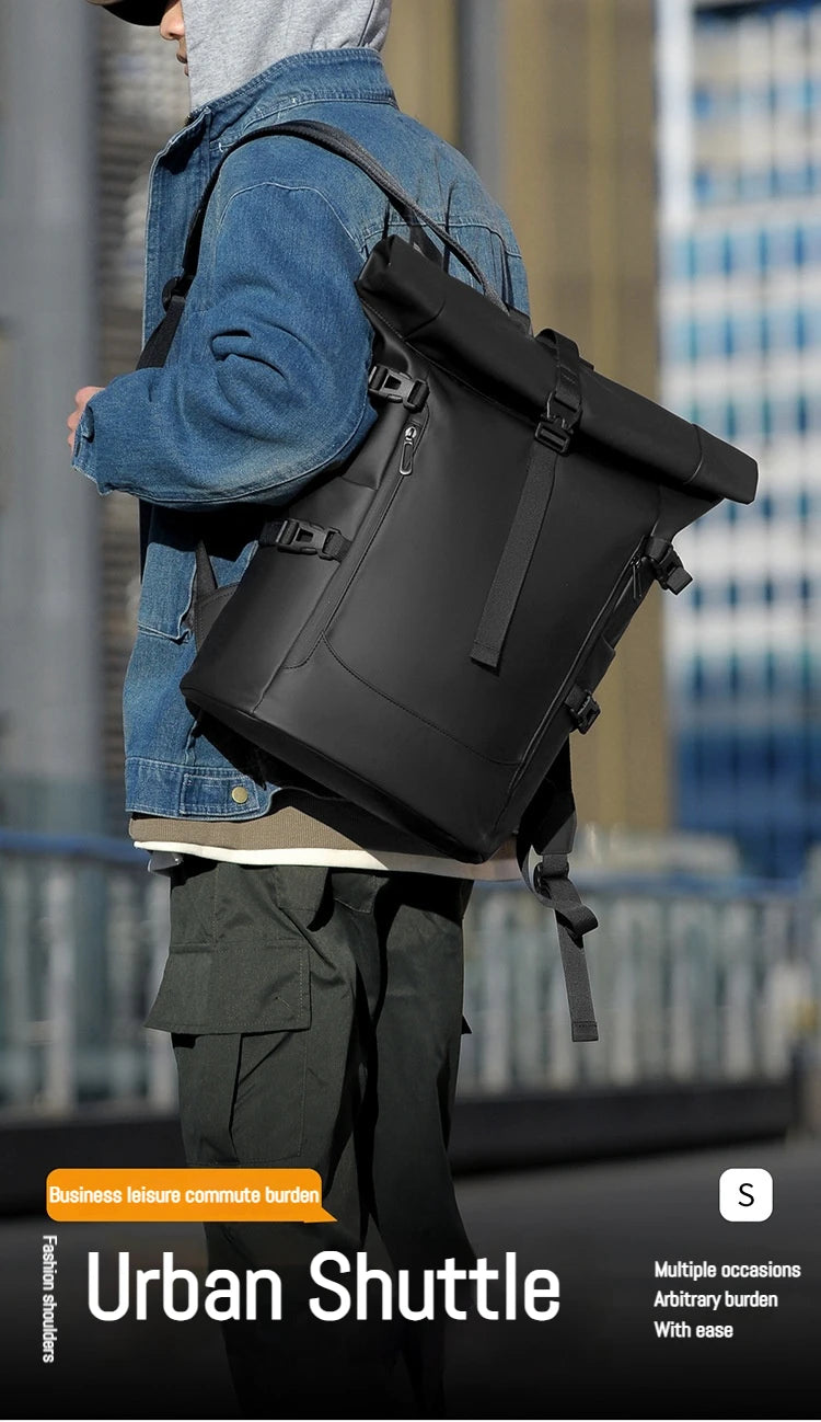 Minimalist Roll Top Travel Backpack
