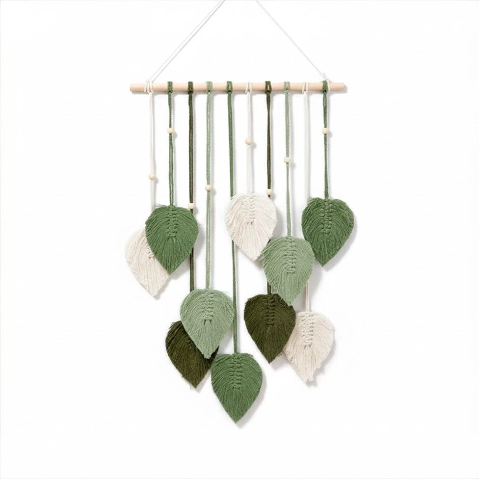 Handmade Hanging Woven Macramé Leaf